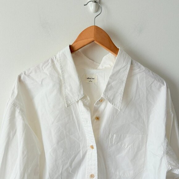 Aritzia Wilfred Free Relaxed Button Up Shirt White Size Small - Picture 5 of 9